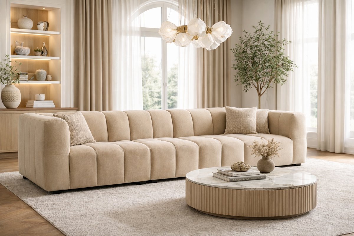 Montero Grande – Koningstijl – Luxe Grote Bank – Royale Design Bank – Ruime Loungebank voor Woonkamer