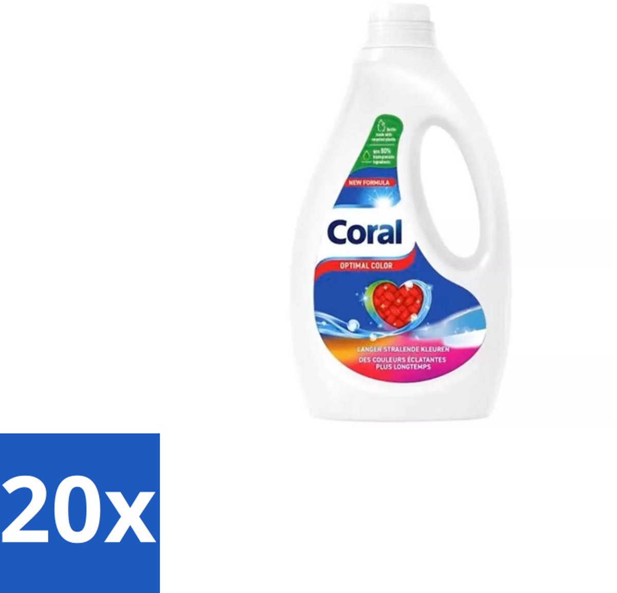 Coral – Vloeibaar Wasmiddel – Optimal Color – 1170 ml - Bulkverpakking - 20 stuks