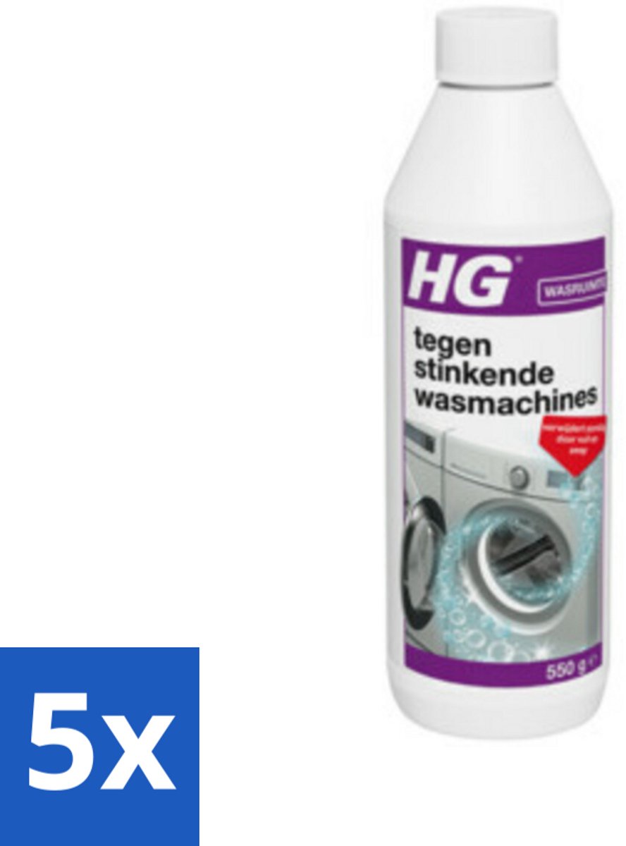 5 x HG Tegen Stinkende Wasmachines 550 gr - Wasmachine Reiniger - Stinkende Wasmachine - Wasmachine Aanslag - Wasmachine Vuil - Wasmachine Geur