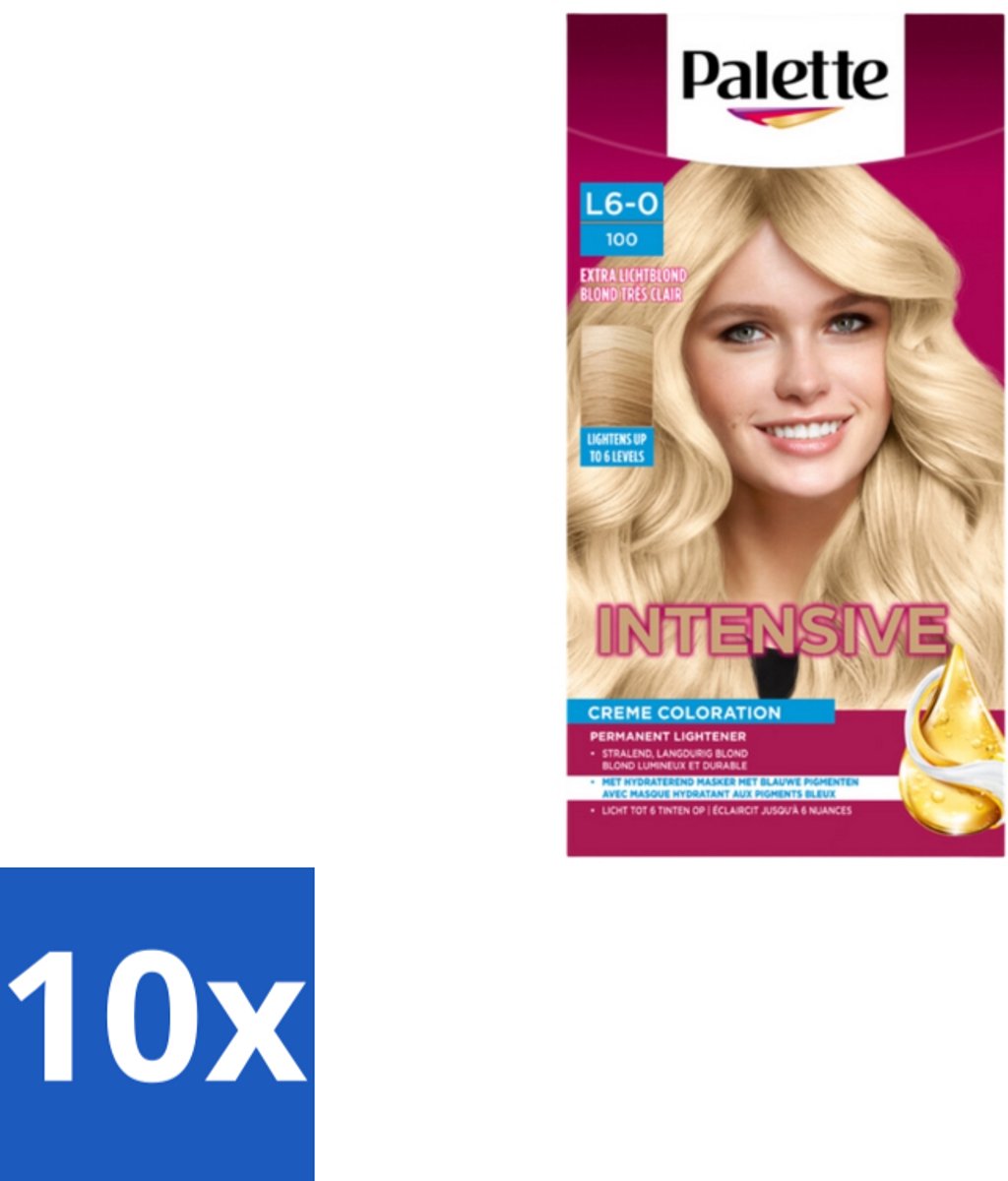 10 x Poly Palette – Haarverf – 100 Extra Licht Blond – 115 ml - Haarkleur - Blond - Haarkleuringscrème - Haarkleuringsproduct - Haarverzorging