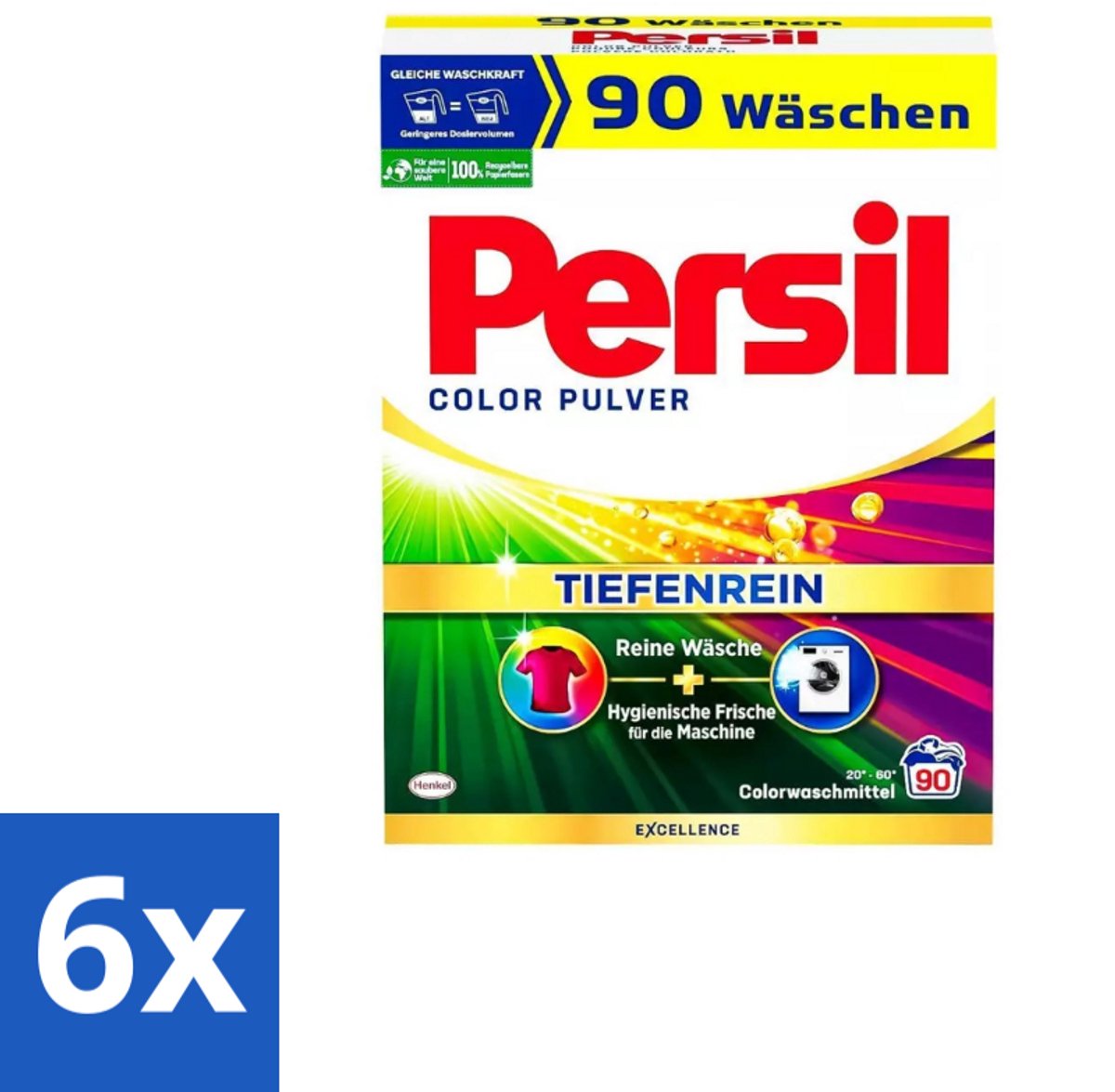 Persil – Waspoeder – Universal Witte Was - 90 Wasbeurten - Voordeelverpakking - 6 stuks
