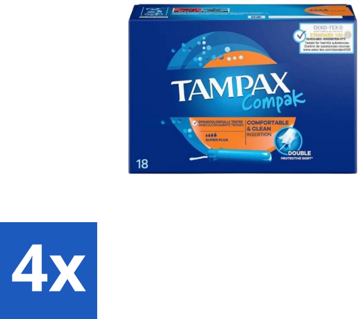 Tampax Compak – Tampons – Super Plus - Voordeelverpakking - 4 stuks