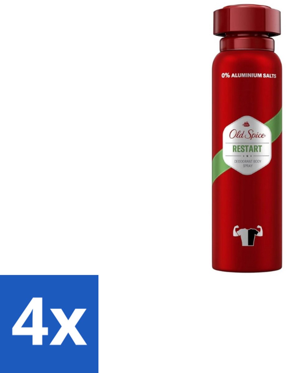 Old Spice – Deospray – Restart – 150 ml - Voordeelverpakking - 4 stuks
