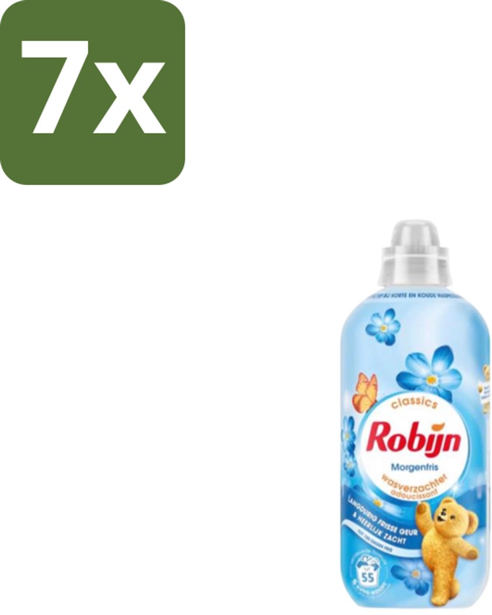 Robijn – Wasverzachter – Morgenfris – 1,1 L - Bulkverpakking - 7 stuks