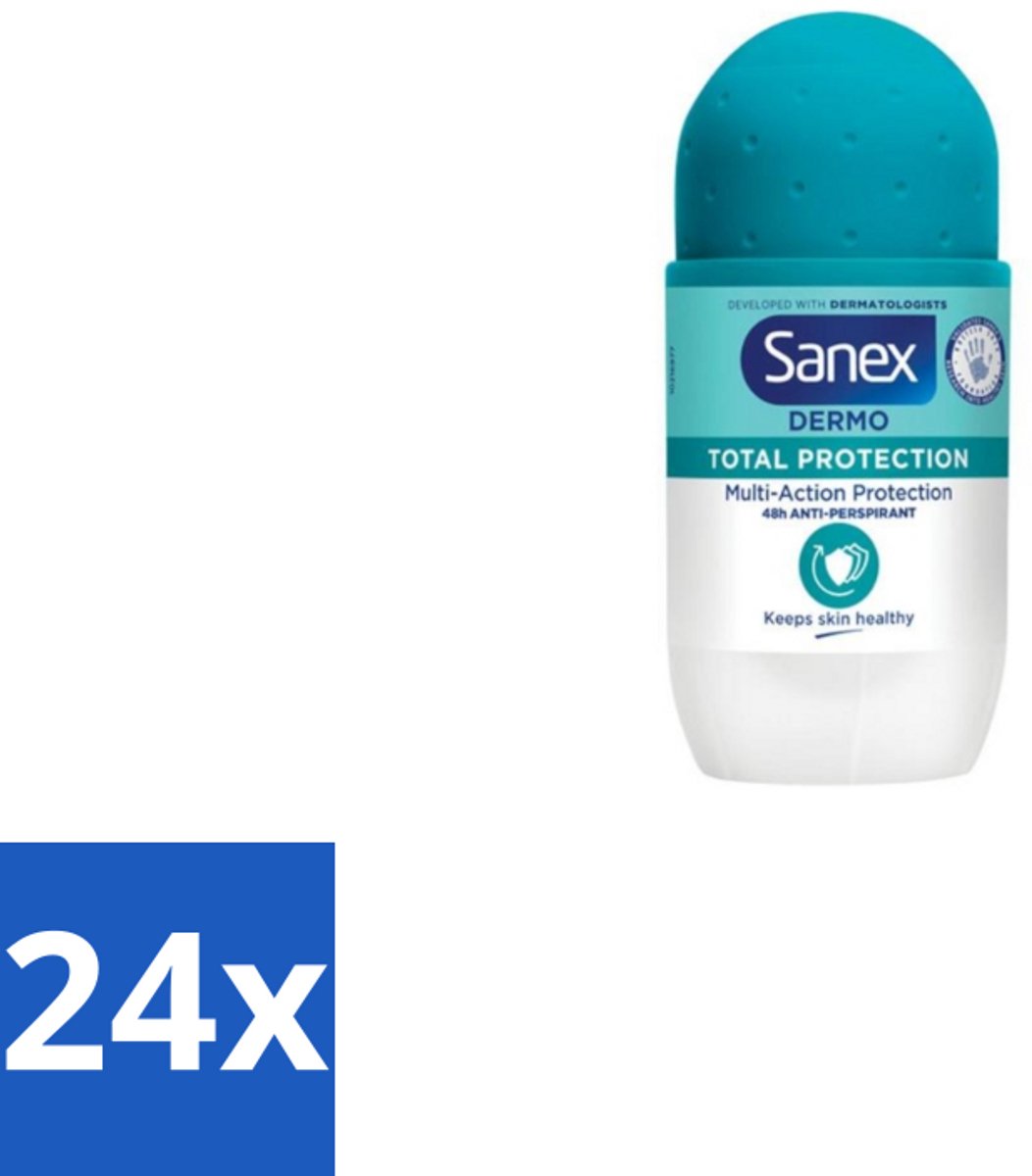 Sanex – Deodorant Roll-On – Dermo Total Protection – 50 ml - Voordeelverpakking - 24 stuks