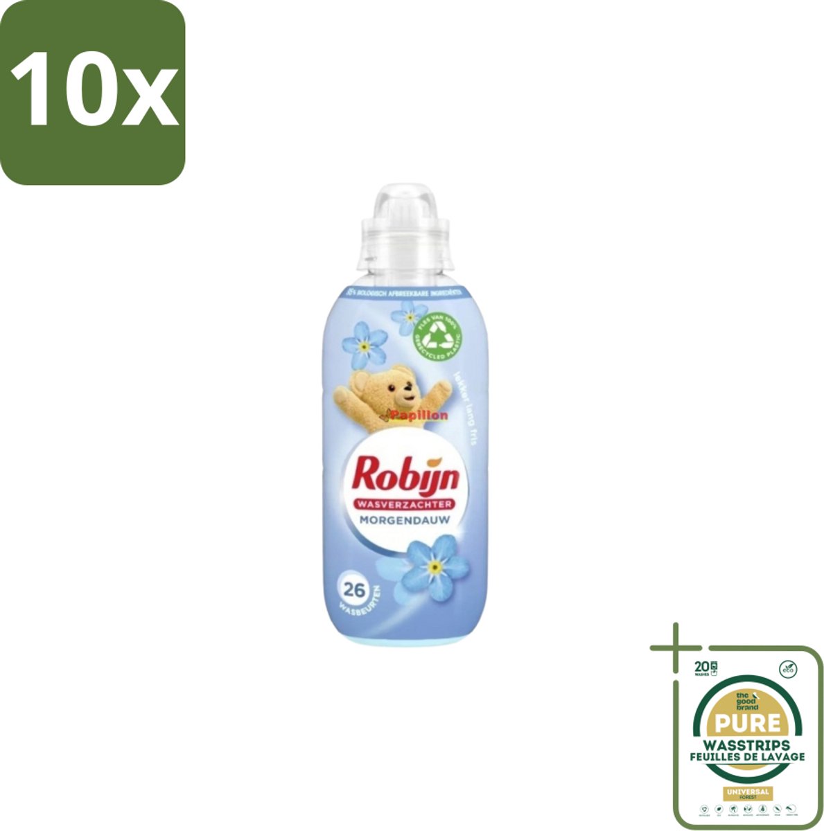 10 x Robijn – Wasverzachter – Morgendauw – 650 ml - Grootverpakking - Wasverzachter - Wasgeur - Zachtheid - Kledingverzachter - Frisheid