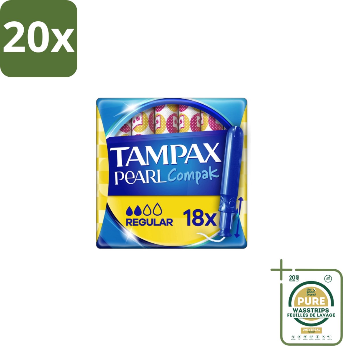 20 x Tampax Pearl Compak – Tampons – Regular - Grootverpakking - Tampon - Menstruatie - Bescherming - Comfort - Discreet