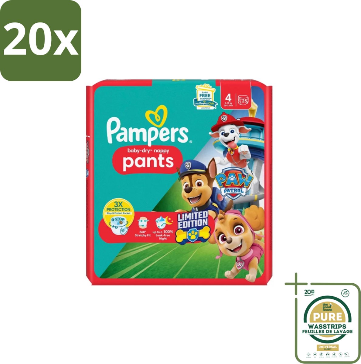 20 x Pampers – Luierbroekjes – Baby Dry Pants Paw Patrol Maat 4 – 25 Luiers - Grootverpakking - Baby Luier - Luierbroek - Droge Luier - Luier Voor Baby - Luier Met Paw Patrol