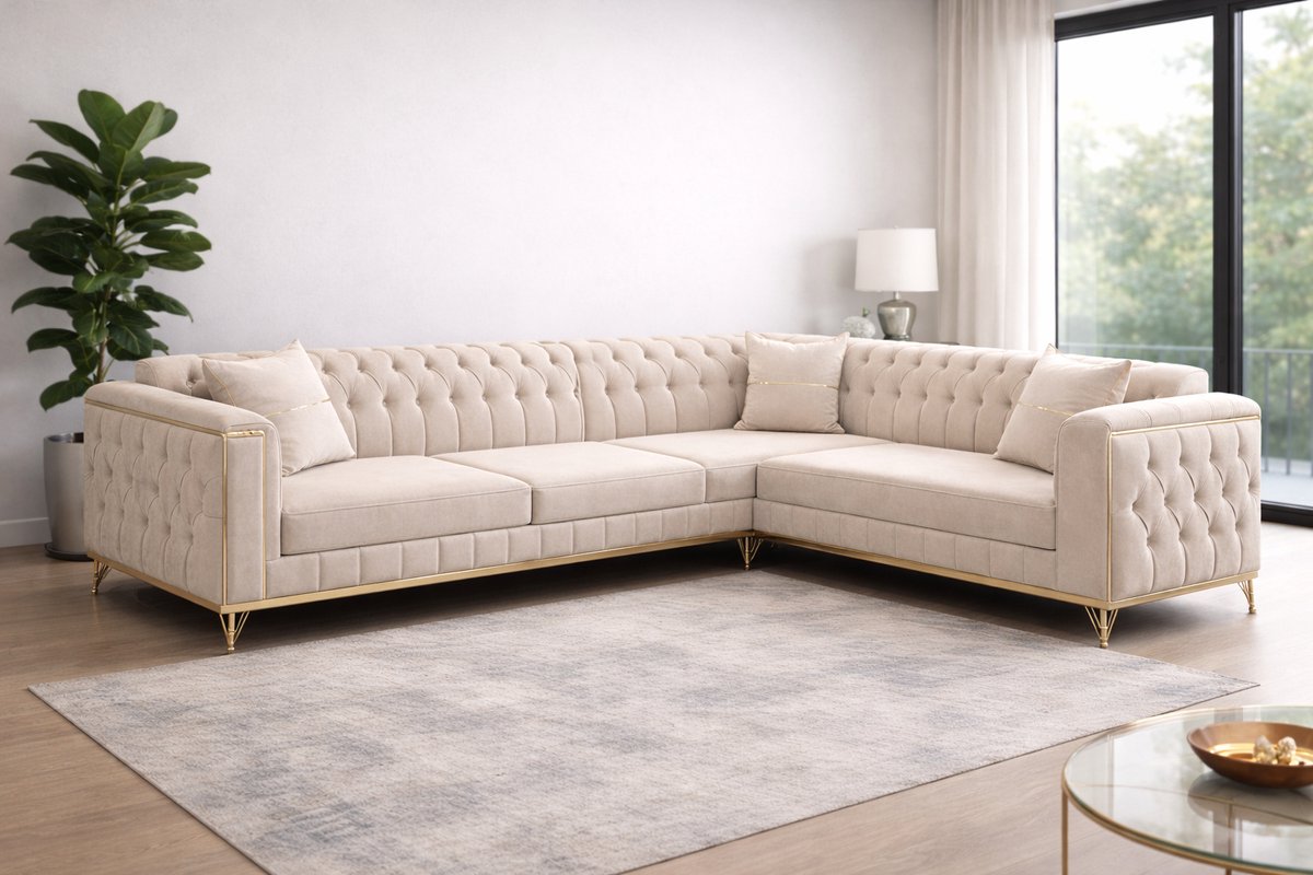 Montero Grande – Koningstijl – Luxe Grote Bank – Royale Design Bank – Ruime Loungebank voor Woonkamer