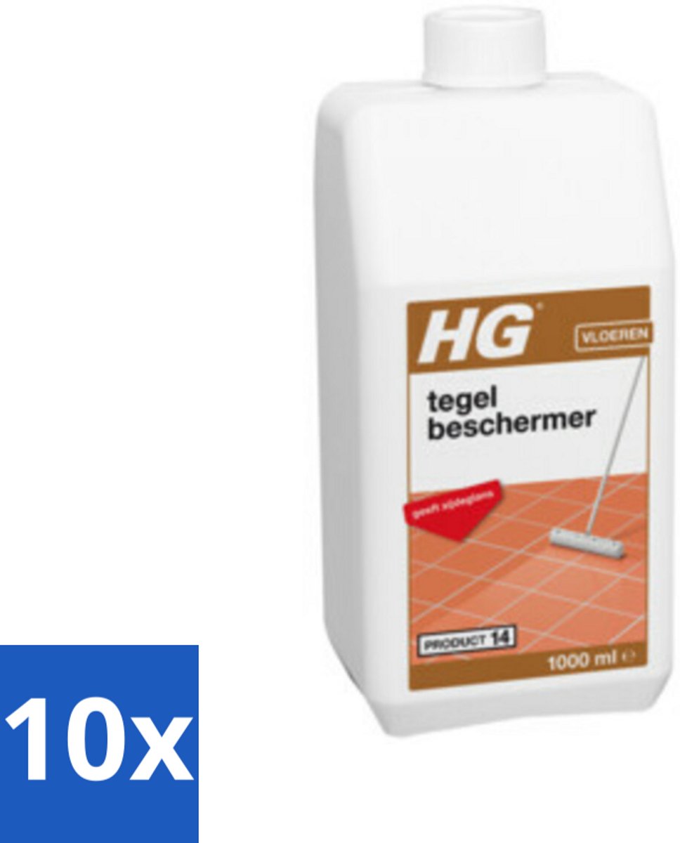10 x HG - Vloeren - Tegelbeschermer - Geeft Zijdeglans - 1L - Voordeelverpakking - 10 stuks