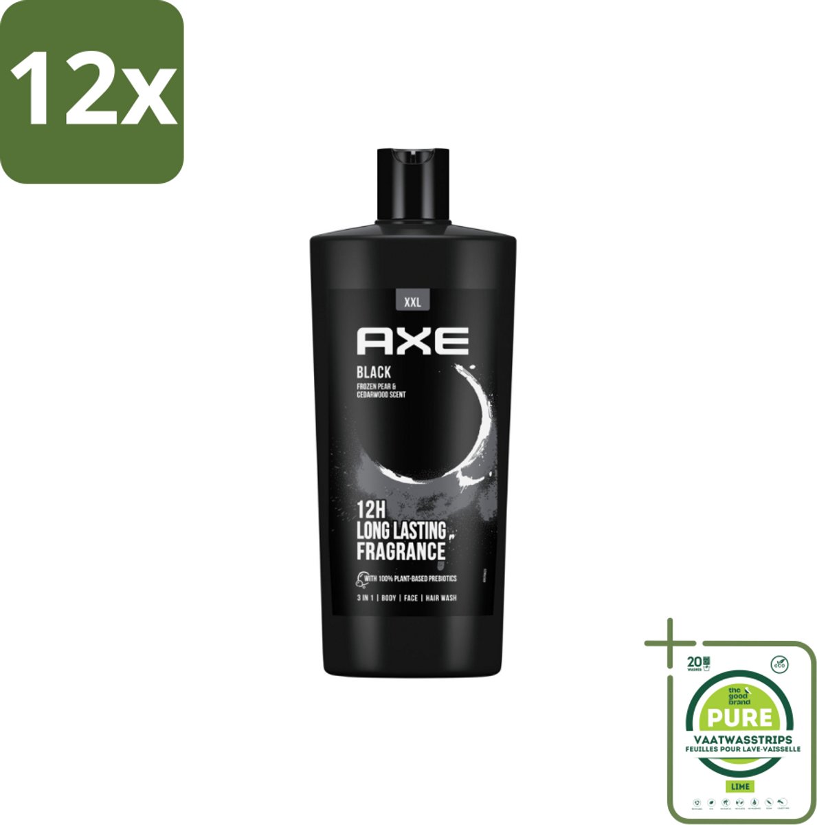AXE – Douchegel – Black – 700 ml - Voordeelverpakking - 12 stuks - Douchegel - Douchegel mannen