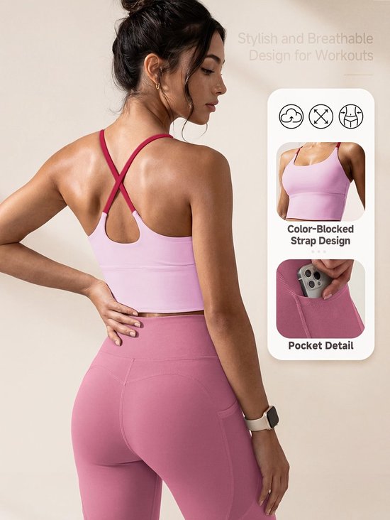 Currero Pilates Pak Dames - Yoga - Buttshaper - Gym - Fitness - Butt Lift - Bil Vergrotend - Heup Liftend - Yogakleding - Roze + Roze S — afbeelding 5