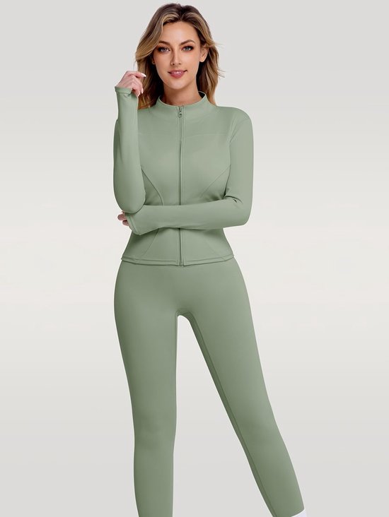 Currero Pilates Pak Dames - Yoga - Buttshaper - Gym - Fitness - Butt Lift - Bil Vergrotend - Heup Liftend - Yogakleding - Groen S — afbeelding 3