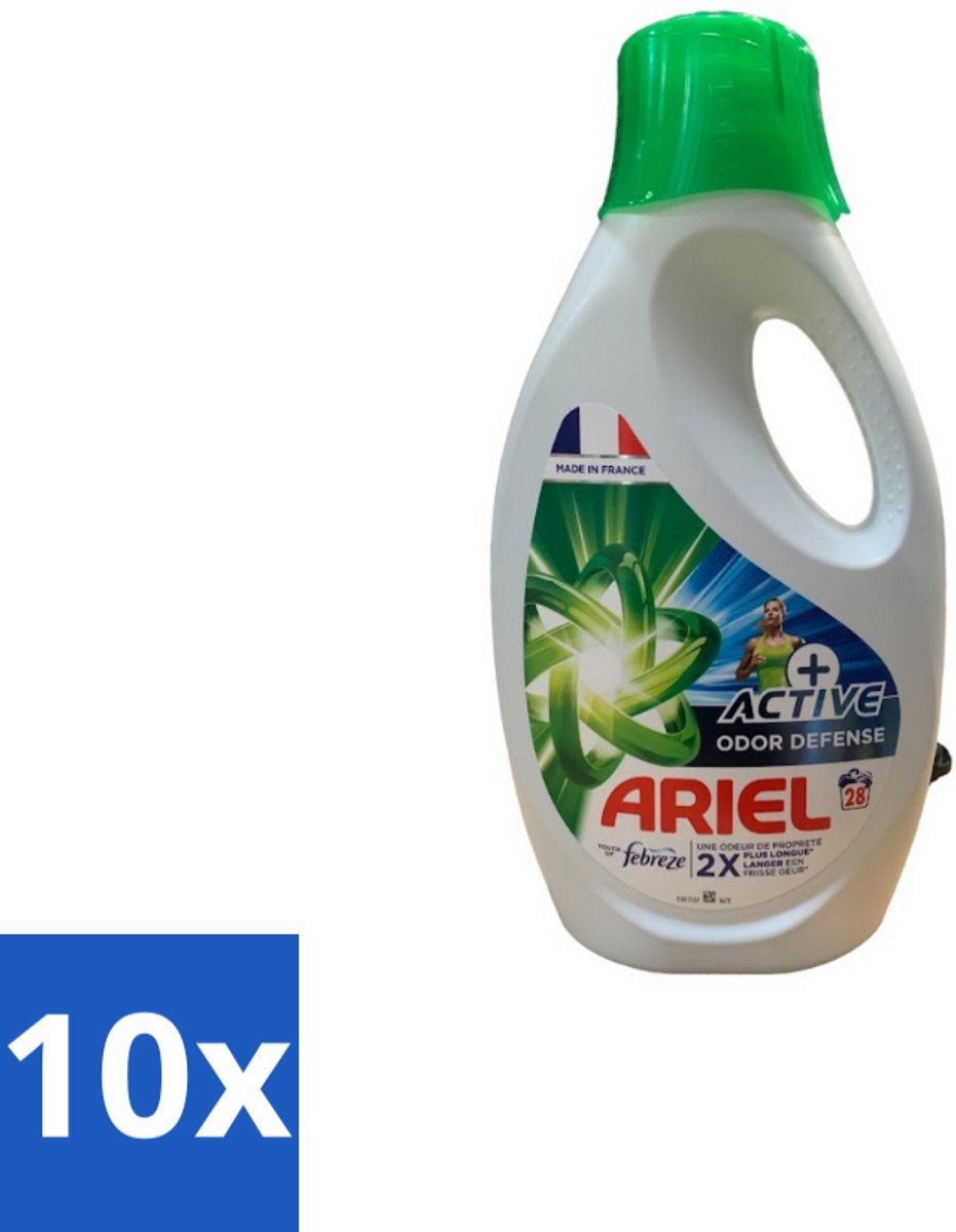 Ariel – Vloeibaar Wasmiddel – Active Odor Defense – 1,26 L – 28 wasbeurten - Bulkverpakking - 10 stuks