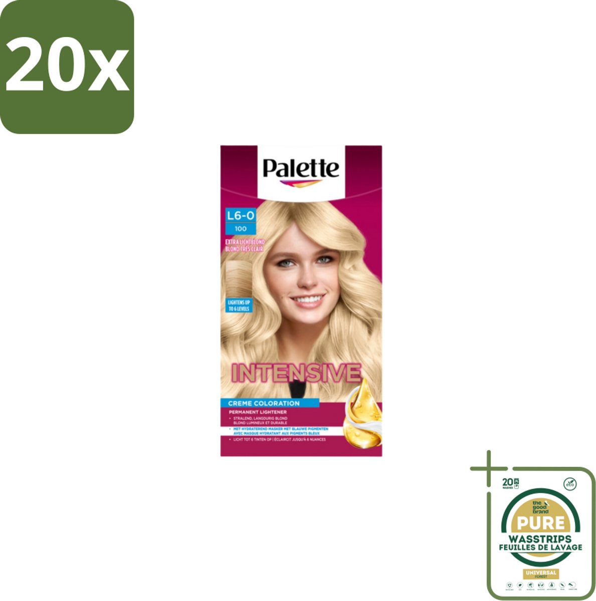 20 x Poly Palette – Haarverf – 100 Extra Licht Blond – 115 ml - Grootverpakking - Haarkleur - Blond - Haarkleuringscrème - Haarkleuringsproduct - Haarverzorging