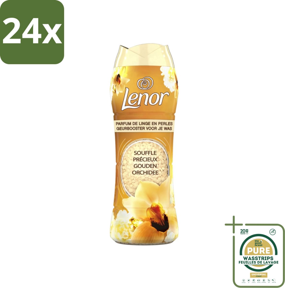 Lenor - Geurbooster - Gouden Orchidee - 22 Wasbeurten - Voordeelverpakking - 24 stuks - Geurbooster - Wasverzachter