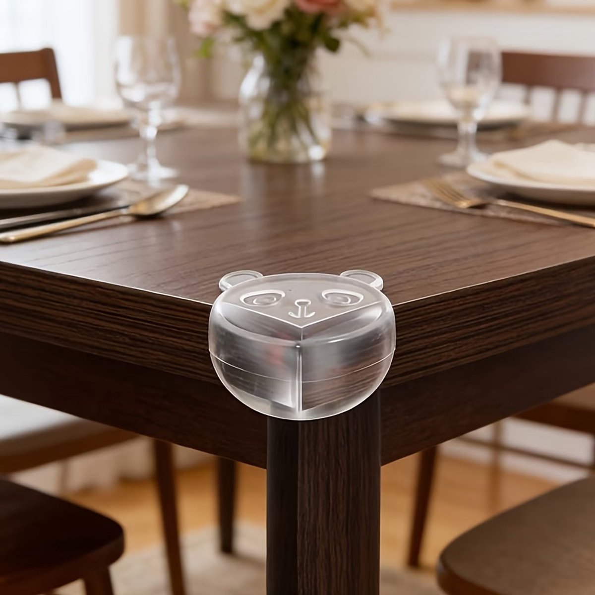 Transparante Hoekbeschermers Beertje – Set van 10 stuks – Siliconen Baby & Kind Stootbeschermers – Tafel & Meubel Hoekbescherming
