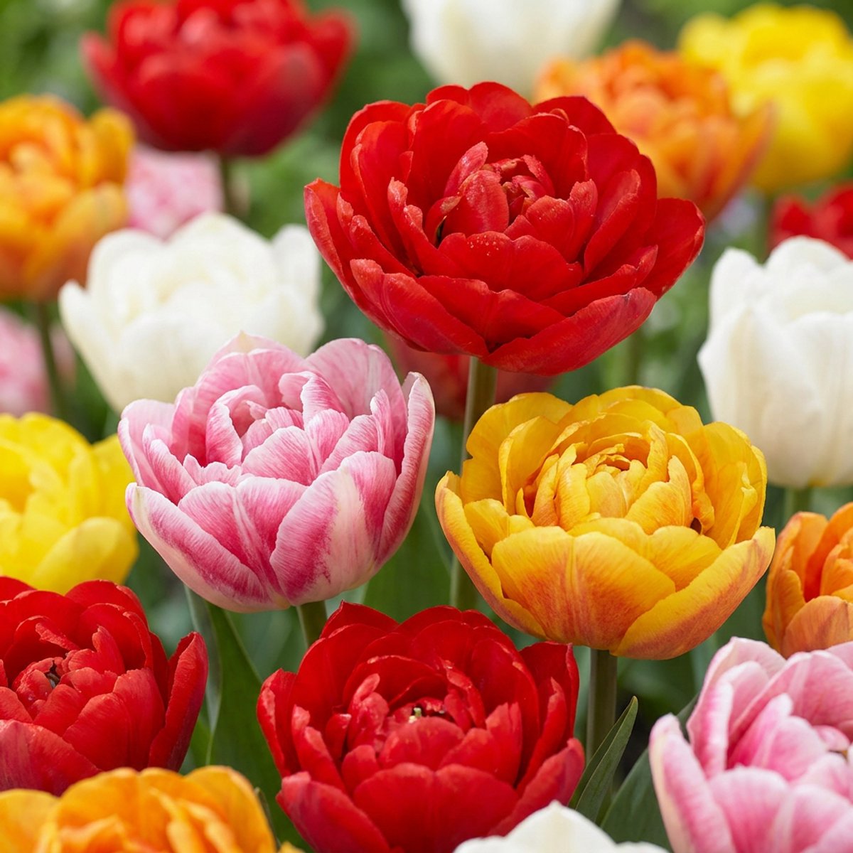 Green boutiQ - 30x Tulipa Double mix - Gevulde tulp mix - Diversen - Voorjaarsbloeier - Bolmaat 11/13