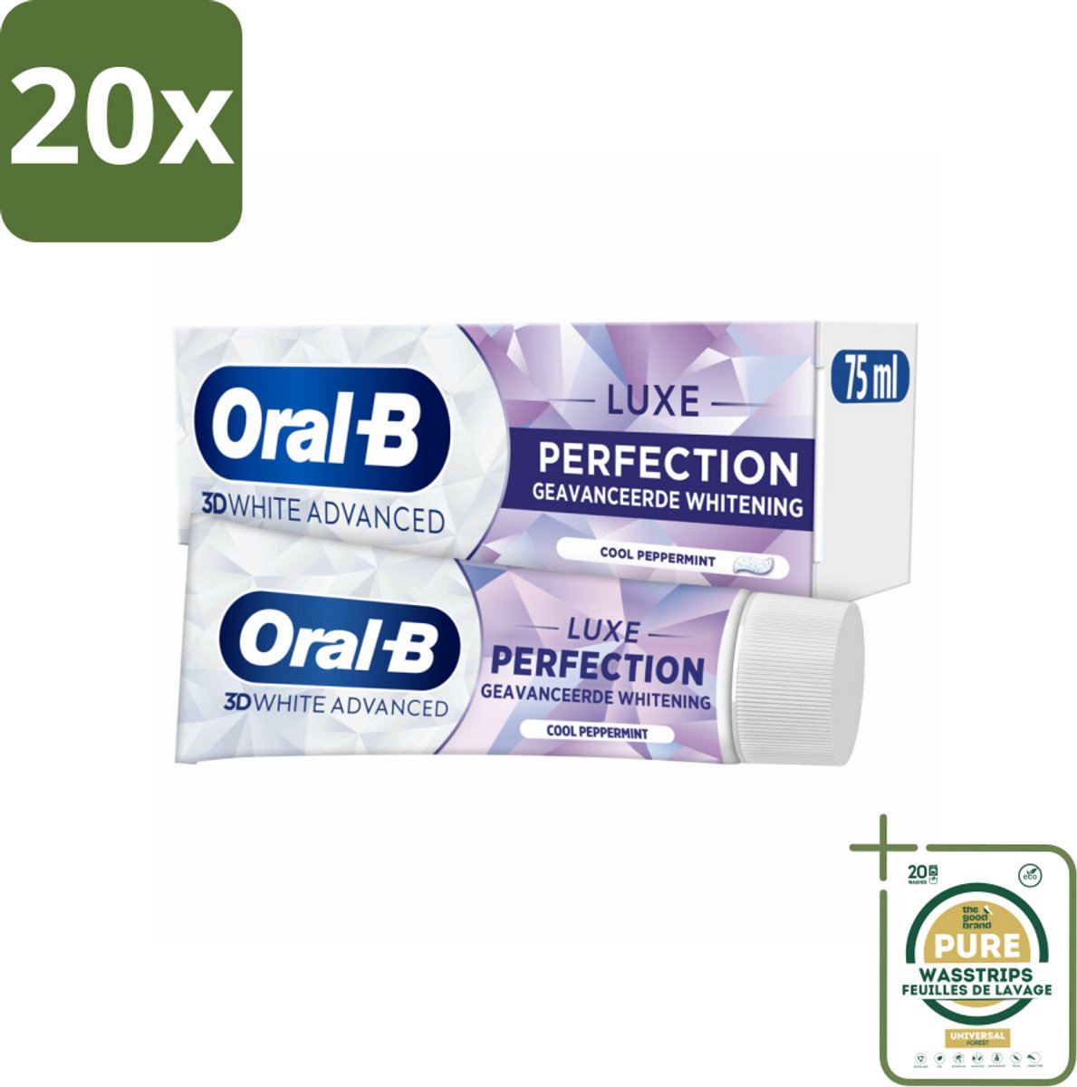20 x Oral B - Tandpasta - 3D White Advanced - Luxe Perfection - 75ml - Grootverpakking - Koffiezetapparaat