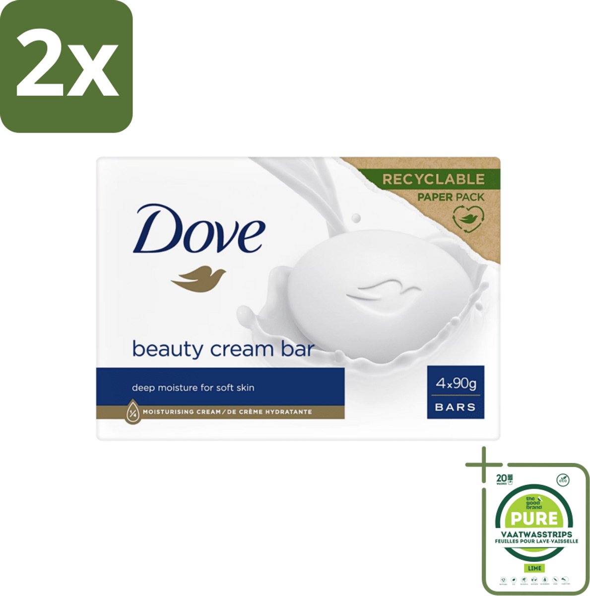 Dove Original - Zeep - Beauty Cream Bar - 360 g - Voordeelverpakking - 2 stuks - Dove zeep - Beauty Cream Bar