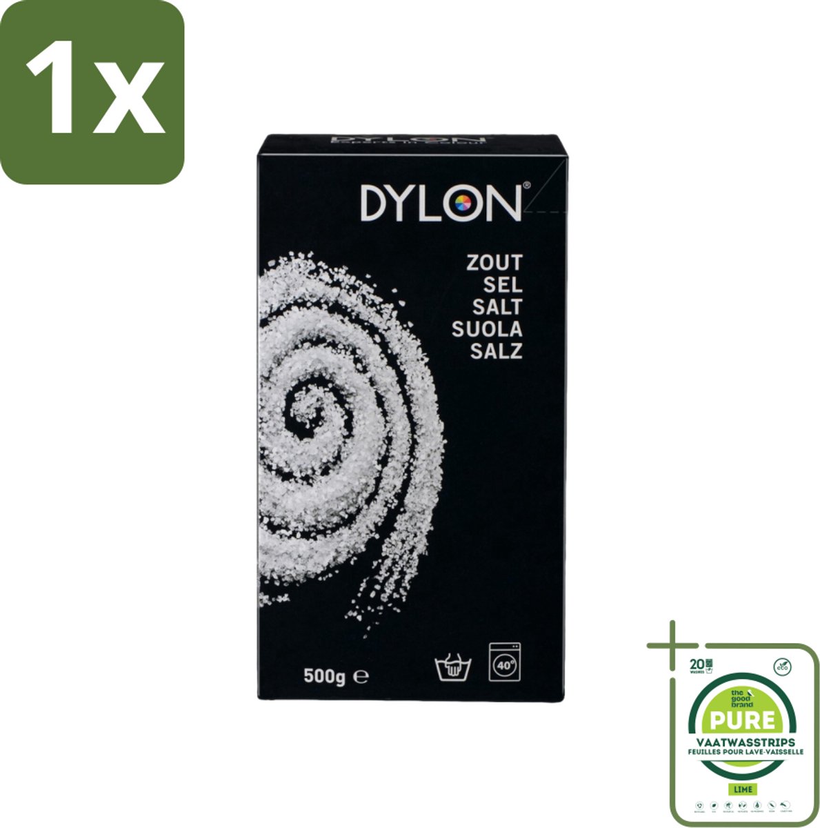 1 x Dylon - Zout - Voor Handwas Textielverf - Optimale Kleurresultaten - 500g - Dylon Zout - Textielverf - Handwas Verf - Kleurvastheid - Kleurintensiteit