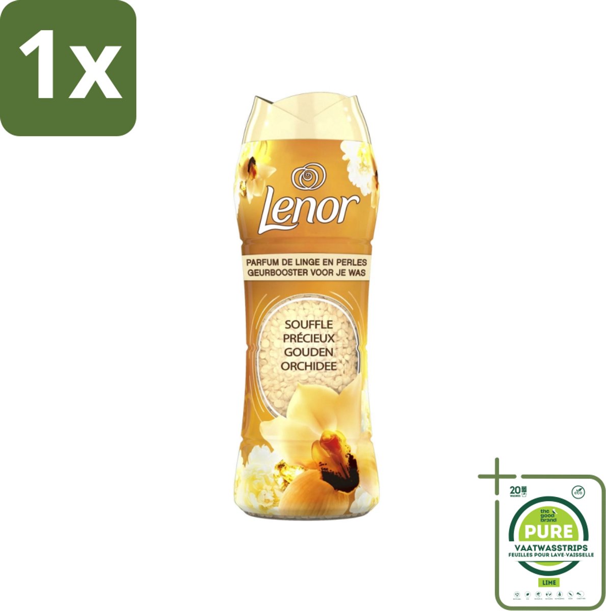 1 x Lenor - Geurbooster - Gouden Orchidee - 22 Wasbeurten - Lenor Geur - Wasgeur - Geurbooster - Wasverzachter - Gouden Orchidee