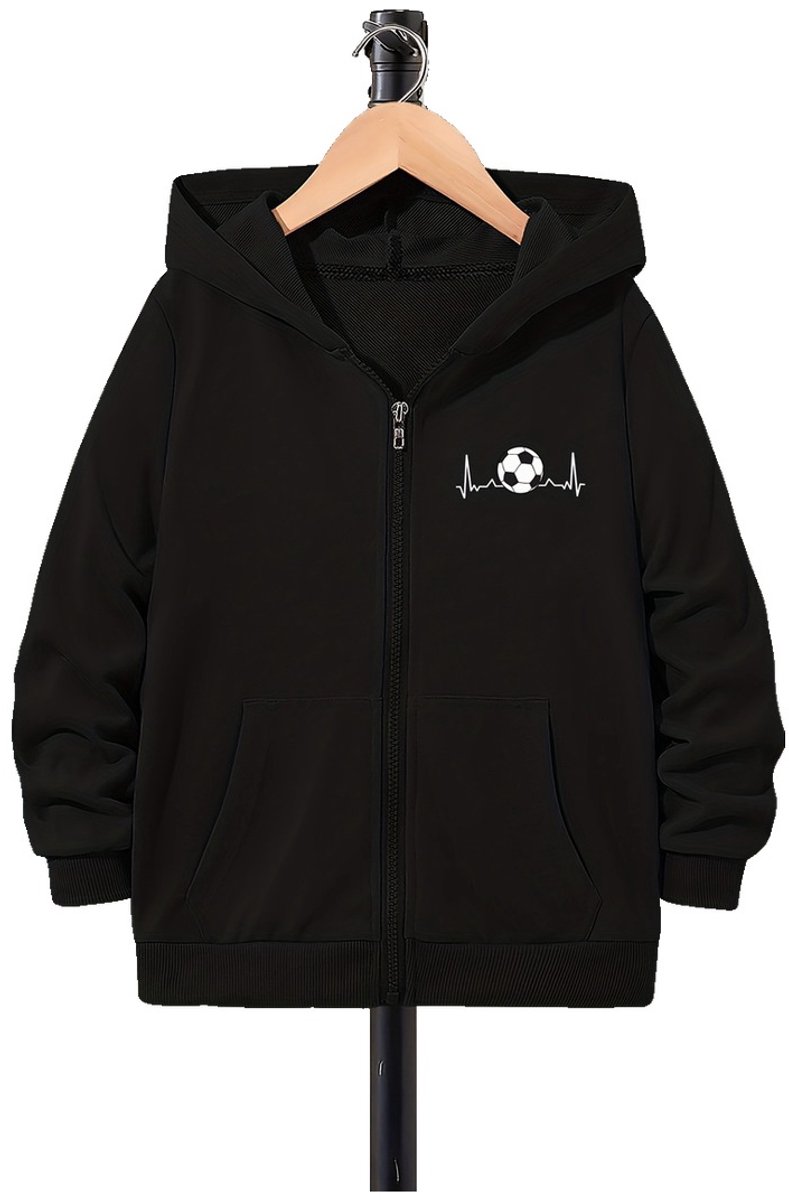 Currero Vest Jongens Met Rits Sweater Jongen Cardigan Gebreid Sweaters Hoodie Warme Trui Lange Mouw 13-14 Jaar Zwart