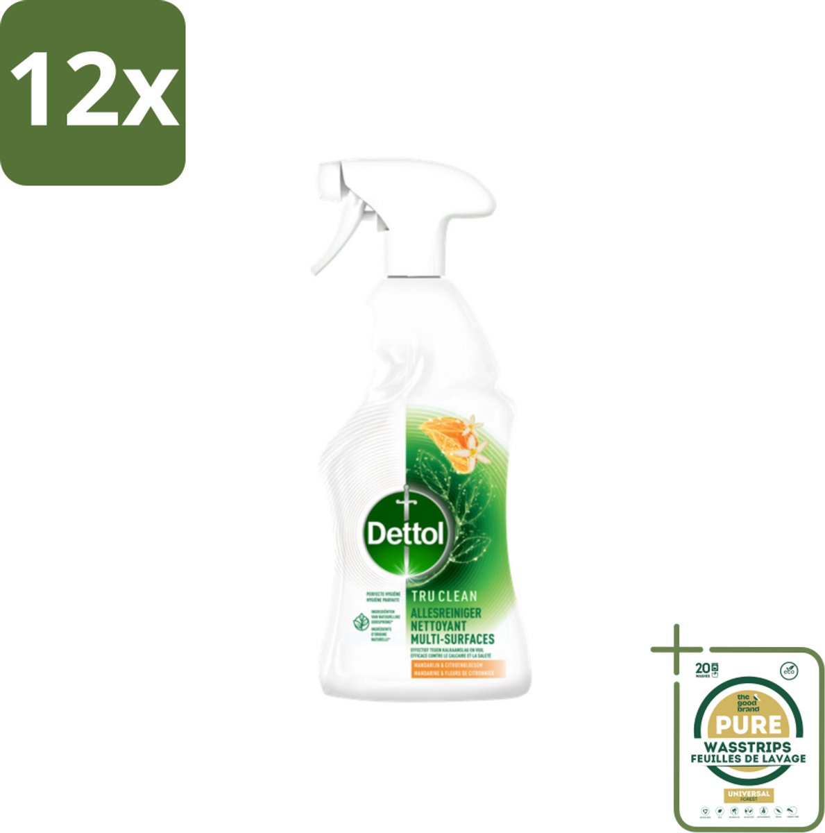 Dettol Allesreiniger Spray Mandarijn & Citroenbloesem 500 ml - Voordeelverpakking - 12 stuks - Keukenreiniger - Badkamerreiniger