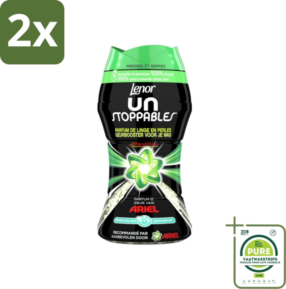 Lenor Unstoppables - Geurbooster - Parfum van Ariel - 11 Wasbeurten - Voordeelverpakking - 2 stuks - Wasverzachter - Geur