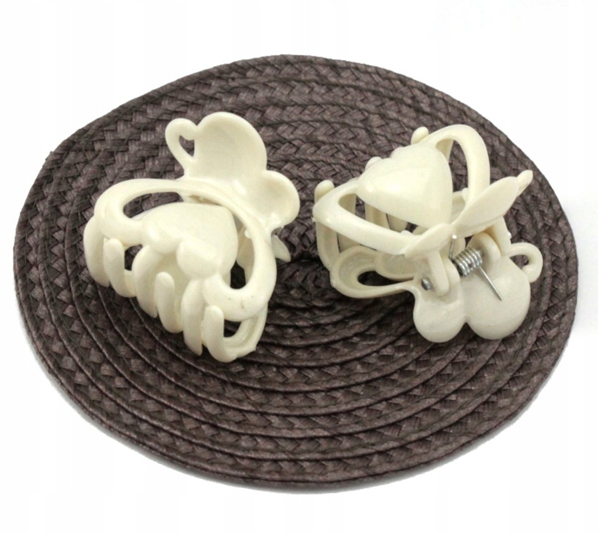 Hartvormige Haarclips - 2 stuks - Crème