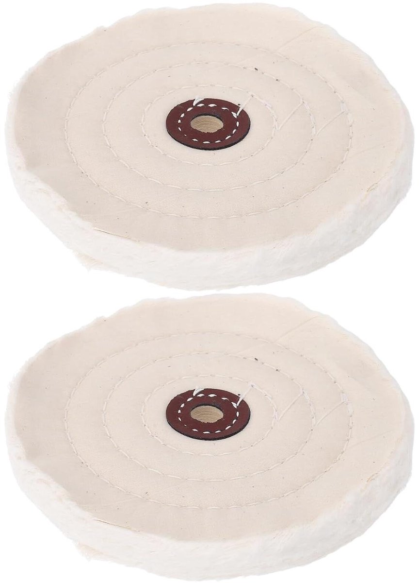 Polijstwielen Set - Polijstschijven - Metaal Bewerken - Spiegelglans Finish - 2 Stuks - Beige