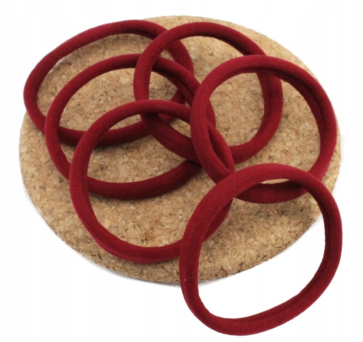 Merkloze Haarbandjes Set van 6, Extra Elastisch en Sterk, Bordeaux