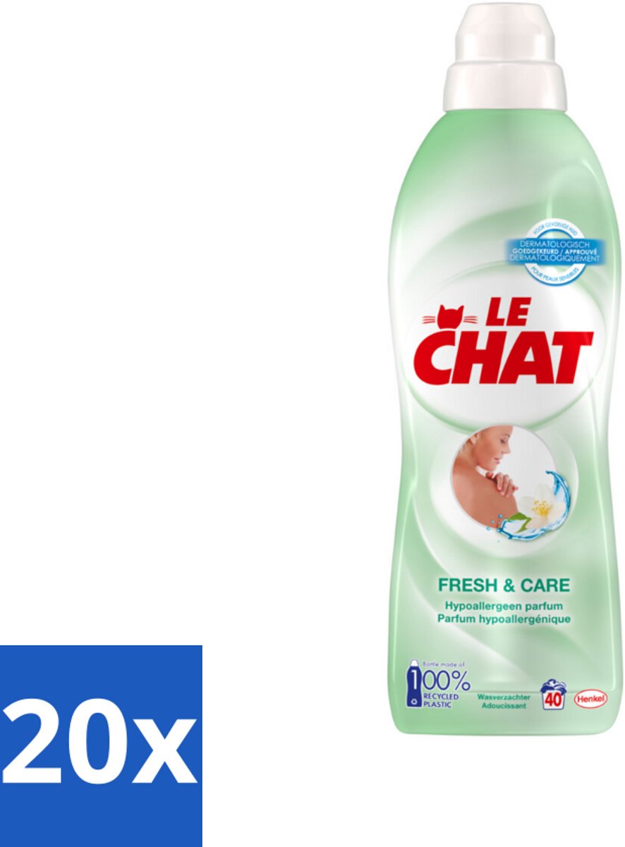 Le Chat – Wasverzachter – Fresh & Care – 880 ml - Bulkverpakking - 20 stuks