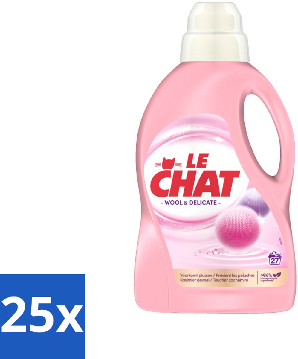 Le Chat – Vloeibaar Wasmiddel – Wol & Delicate Was – 1,35 L - Bulkverpakking - 25 stuks