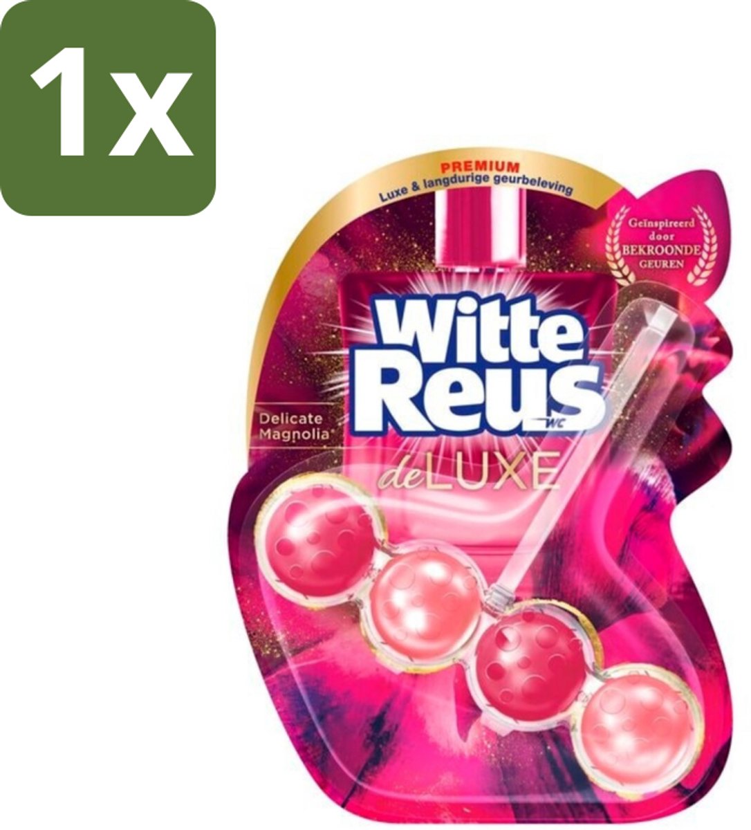 1 x Witte Reus - DeLuxe Toiletblok - Delicate Magnolia - 1 Toiletblok - Toiletblok - Toilet Reinigen - Toiletgeur - Magnoliageur - Reinigingsblok