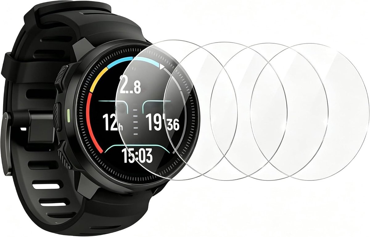 Beschermfolie voor Smartwatch - Pantserglas Displayfolie 9H Hardheid, 0,33 mm, Anti-Kras, Stootvast, 4 Stuks, Luchtbelvrij en Duurzaam