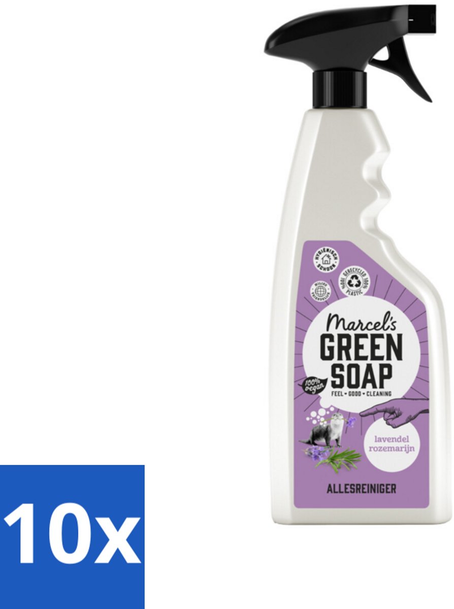 Marcel’s Green Soap – Allesreiniger Spray – Lavendel & Rozemarijn – 500 ml - Bulkverpakking - 10 stuks