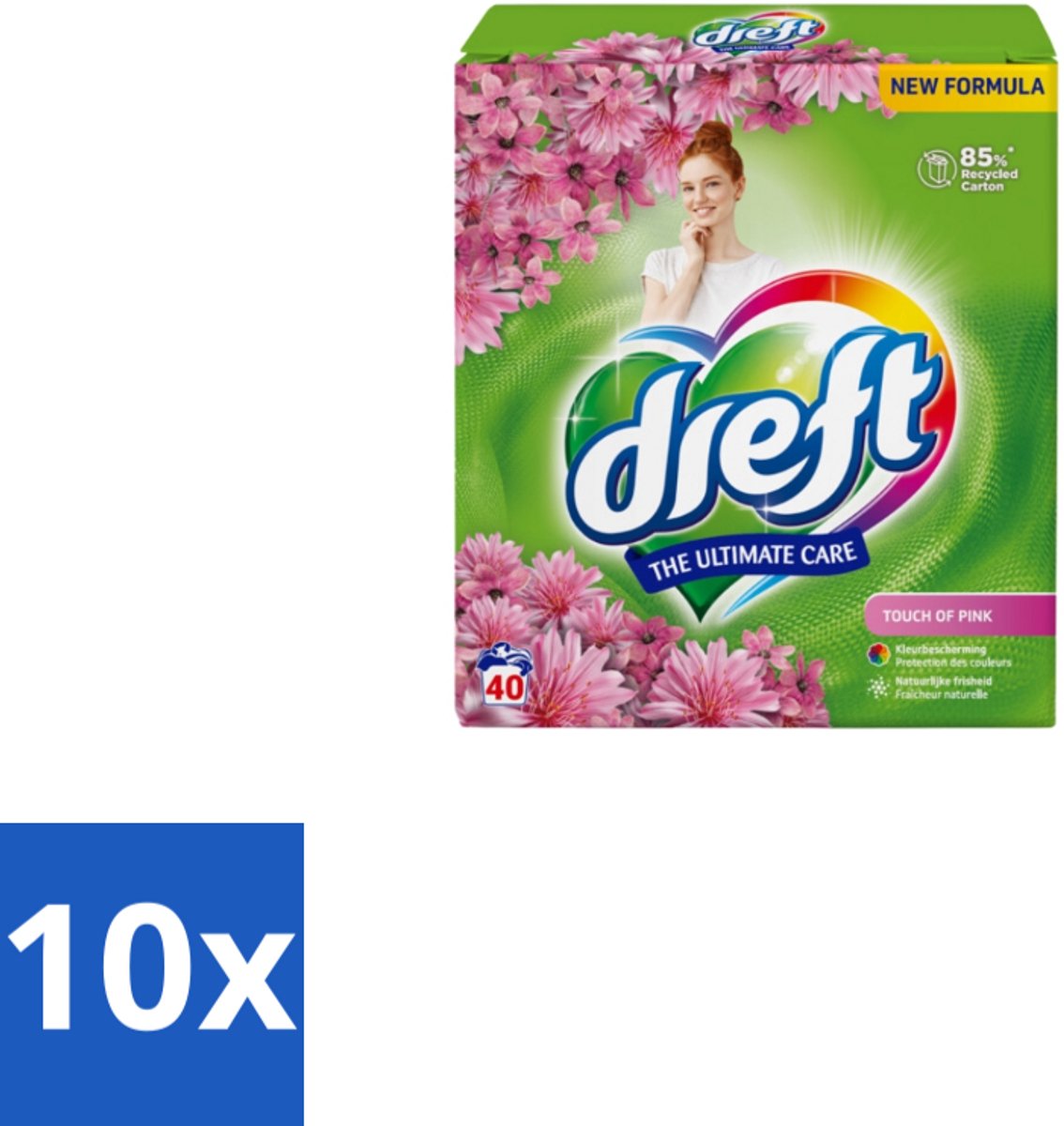 Dreft – Touch Pink – Poeder Wasmiddel – 2,6 kg – 40 wasbeurten - Bulkverpakking - 10 stuks