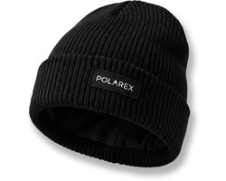 Polarex Waterdichte Muts Dames & Heren – 3-Laagse Bescherming met Quick Dry Buitenlaag, Ademend & Waterdicht Membraan en Fleecevoering – Voor Wintersport, Wandelen & Fietsen – Zwart