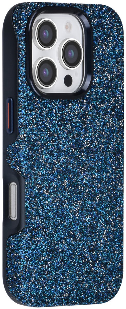 TUNIQ backcover hoesje voor Apple iPhone 16 Pro - glitter magSafe - Blauw