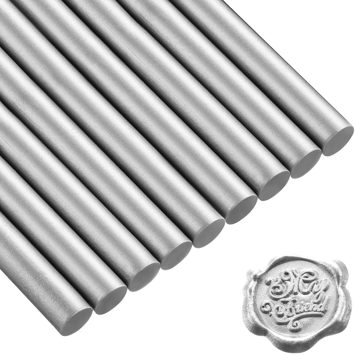 15 Stuks Lijmpistool met 11 mm Lijmsticks voor Retro Vintage Wax Seal en Briefen, Zilverkleurig