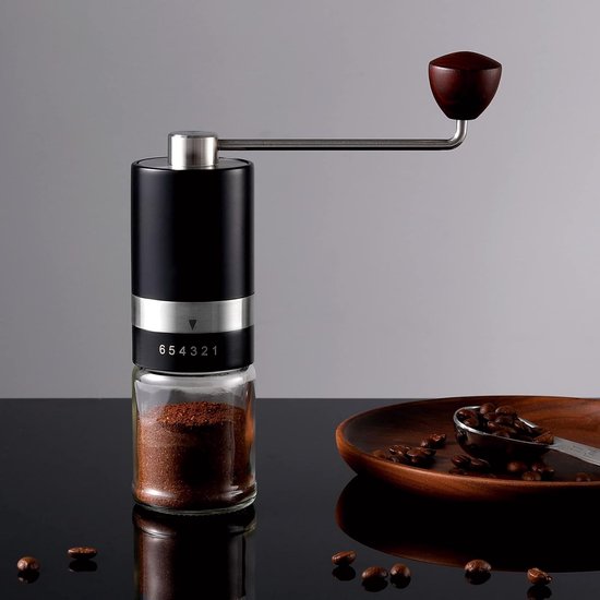 Handmatige Koffiemolen met 6 Verstelbare Maalgraden voor Espresso en French Press, RVS Conische Molen, Perfect voor Thuis, Kantoor of Reizen — afbeelding 4