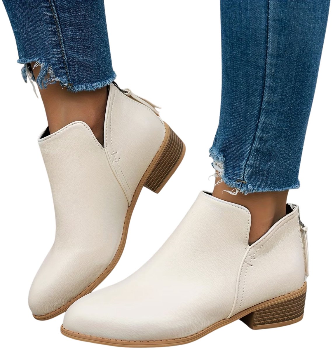 Currero Dames Cowboy Laarzen Hoge Hak Enkellaarzen Kniehoge Western Boots Chelsea 40 5 Beige