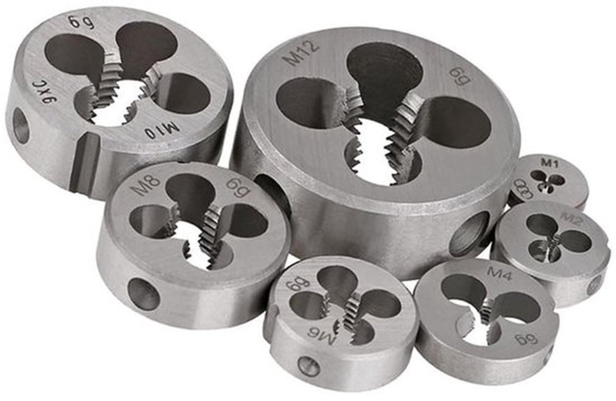 Draad Die Metrisch M1.0x0.25mm - Gelegeerd Staal - Ronde Draadmatrijs - Handgereedschap - Voor Externe Draad Snijden - Geschikt voor Doe-Het-Zelfprojecten