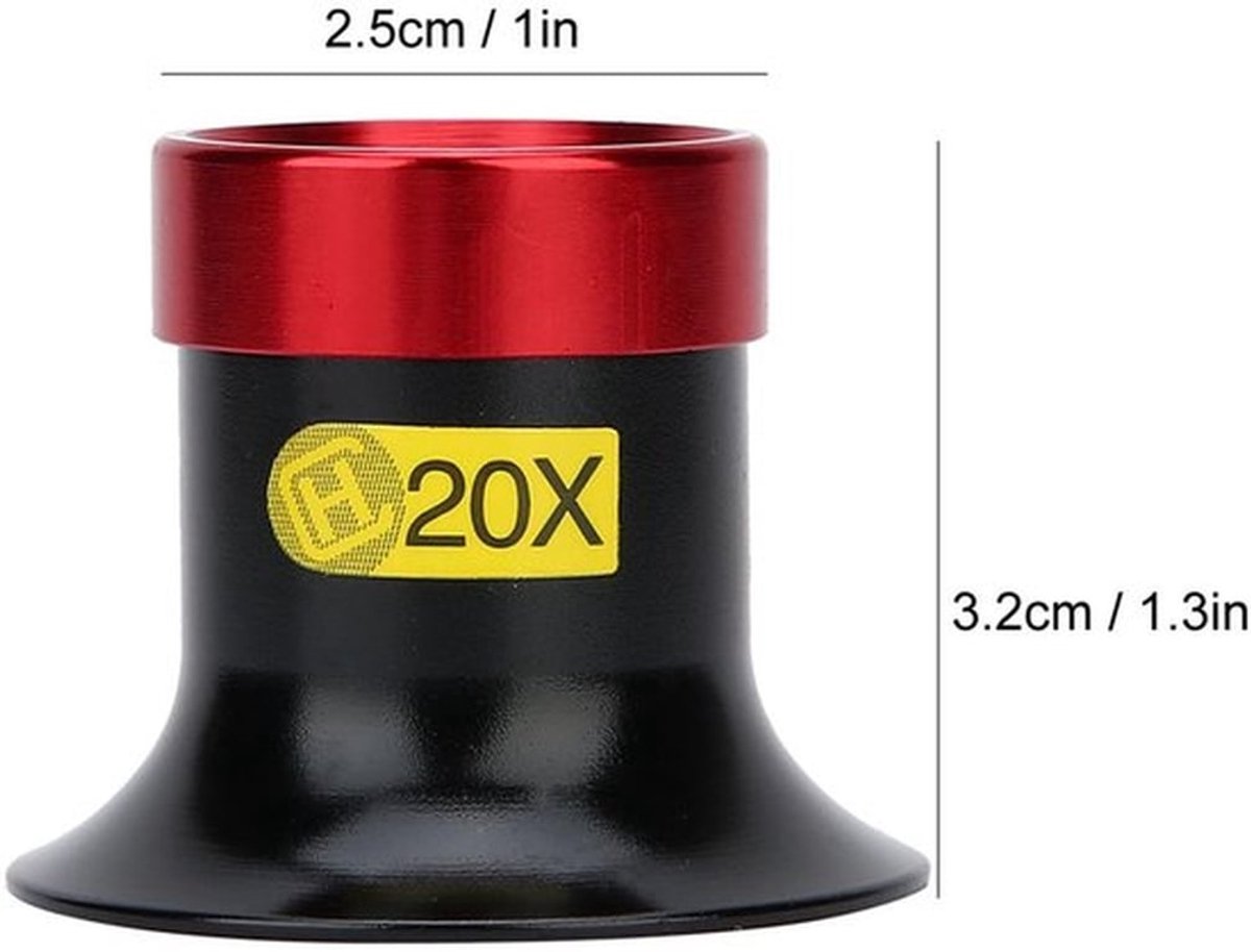 Vergrootglas 20x - Professioneel Horlogereparatiegereedschap - Schokbestendig - Duurzaam - Hoge Hardheid - Goede Transparantie - Loep