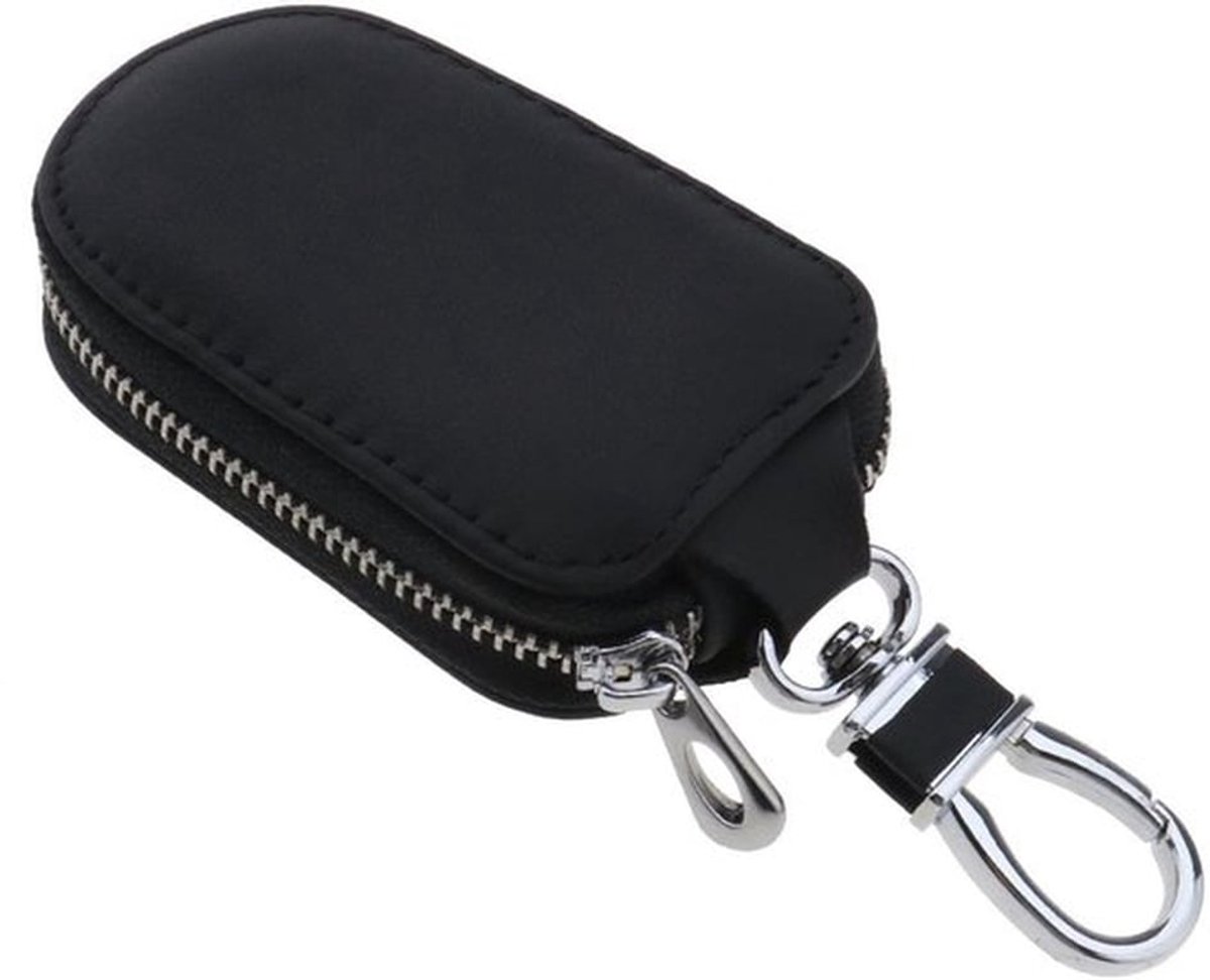- Auto Sleutelhanger - Lederen Tas - Multifunctionele Houder - Zwart - Sleutelhanger Portemonnee - Geschikt voor Vrouwen en Mannen - Zwart