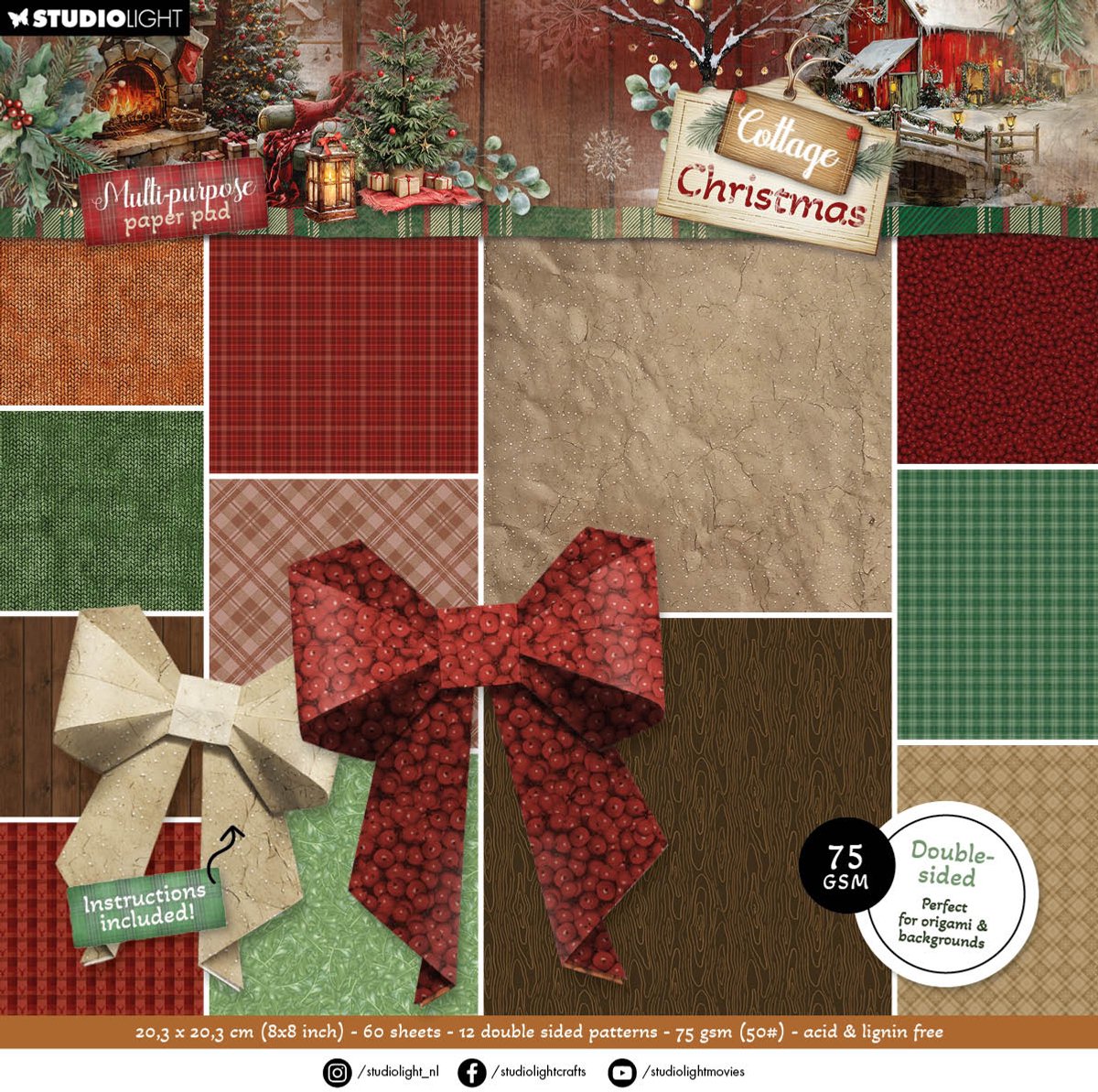 Multi-purpose Paper pad - Cottage christmas nr. 486