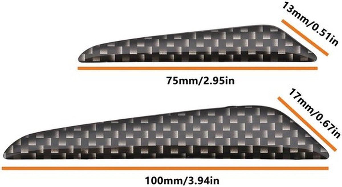 Deurprotectors Koolstofvezel Look - Bescherming Deurranden - 2 Sets - 100x17mm/75x13mm - Sterke Zelfklevende Achterkant - Eenvoudige Installatie - Deurrandbescherming