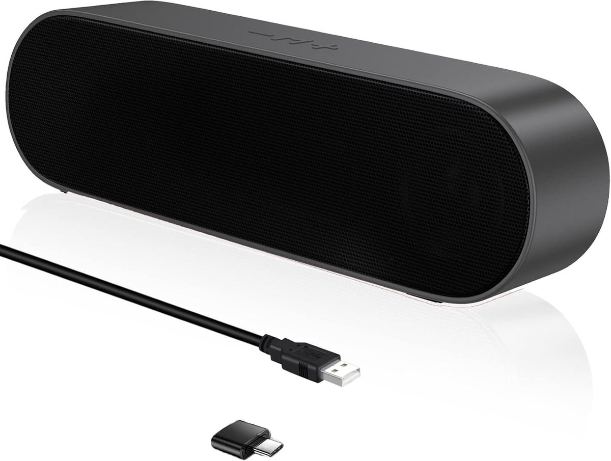 Mini soundbar - Grijs - Draagbare USB-luidspreker - Compact ontwerp voor computer en telefoon