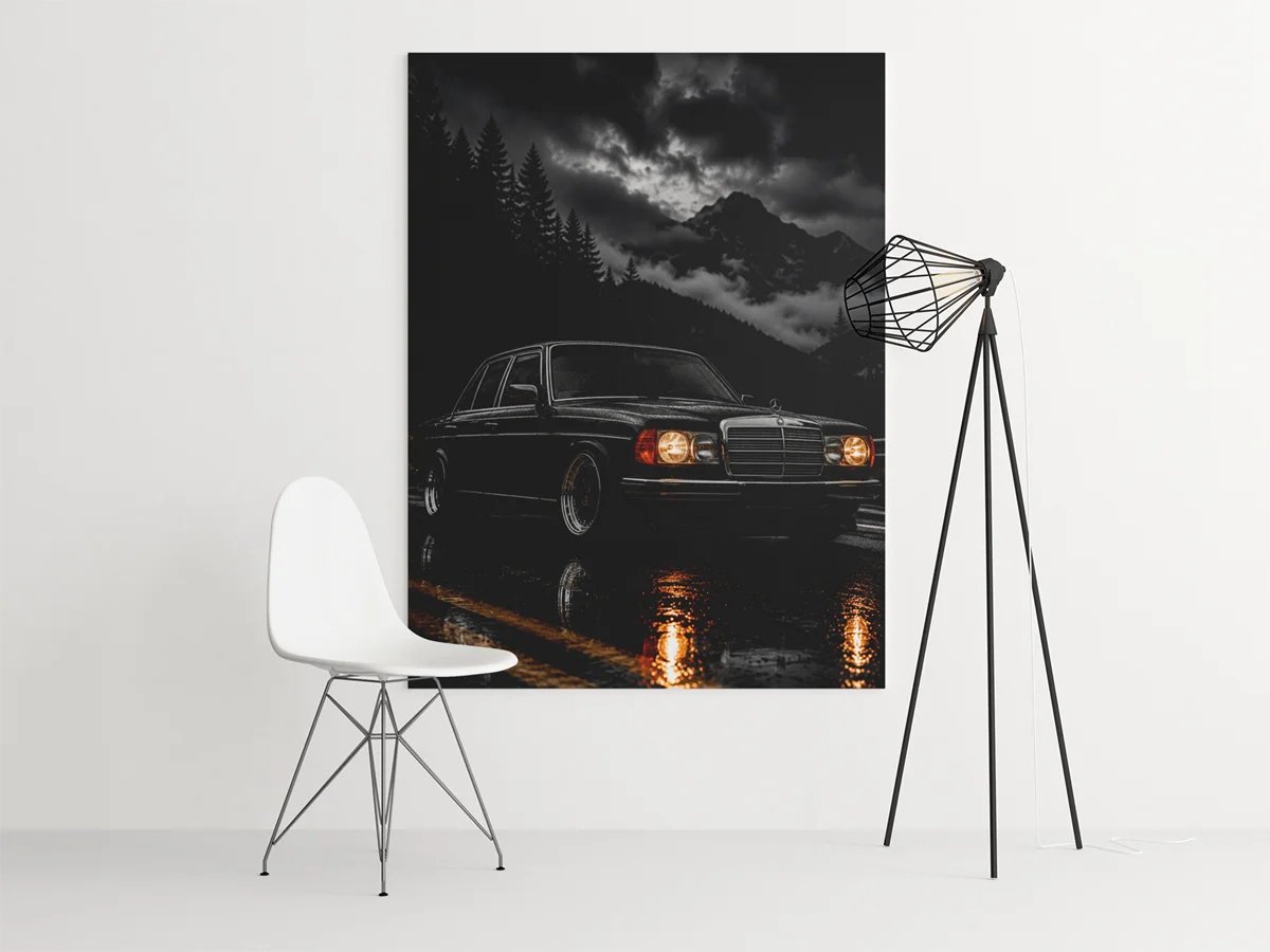 Canvas Schilderij Klassieke Mercedes - Wanddecoratie - 100 x 75 cm